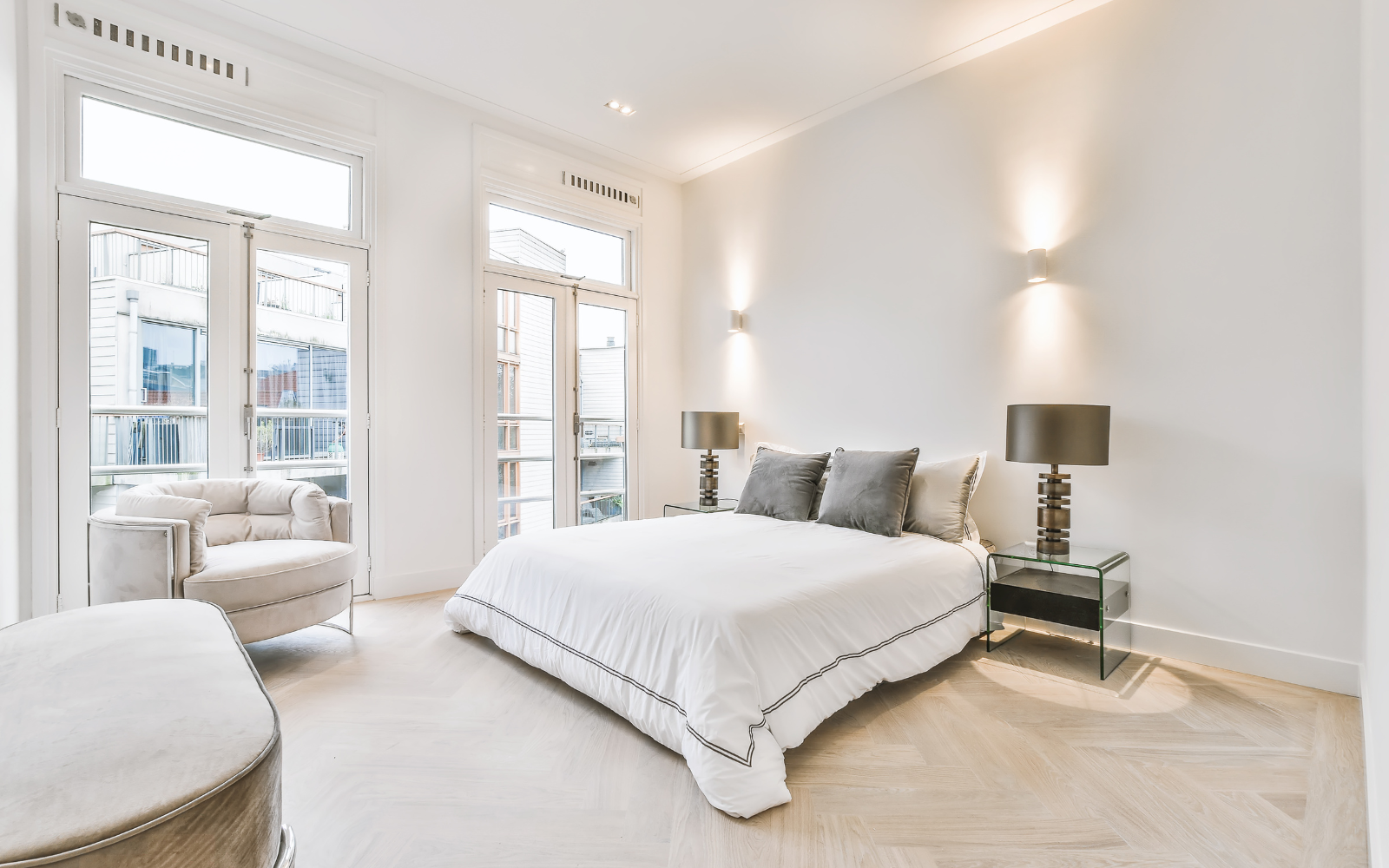 Bedroom with a bed and chair
