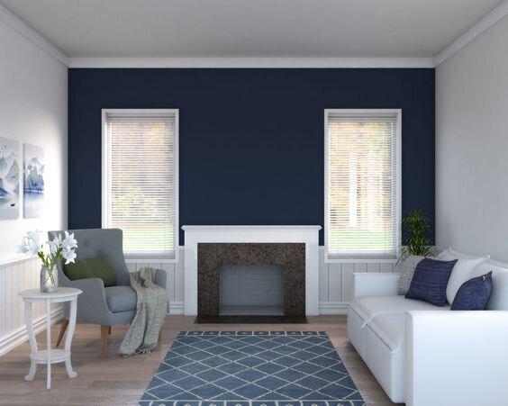 Living room wall painted with mount etna paint color