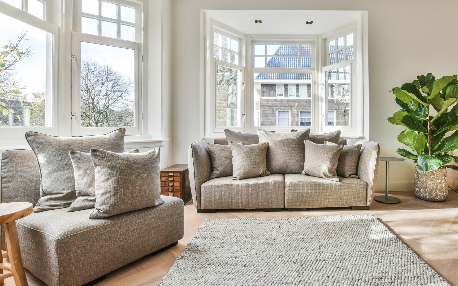 Living room with couches and pillows