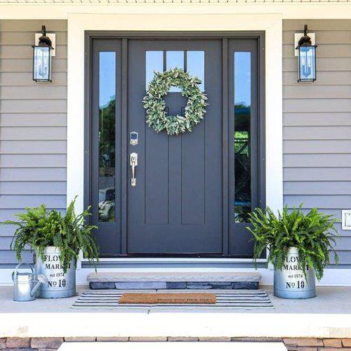 Outside of house painted with iron ore paint color