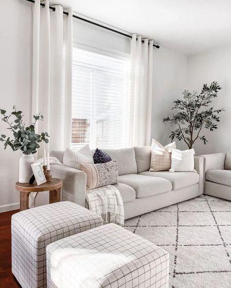 Living room painted with eider white paint color