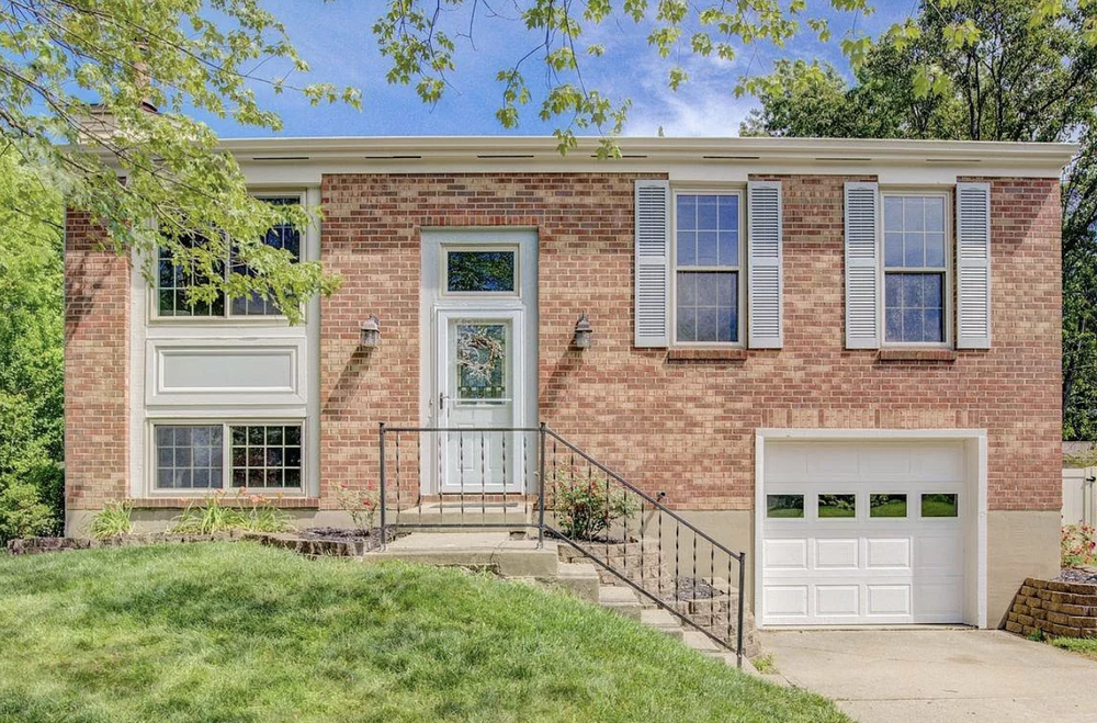Brick house with white trim