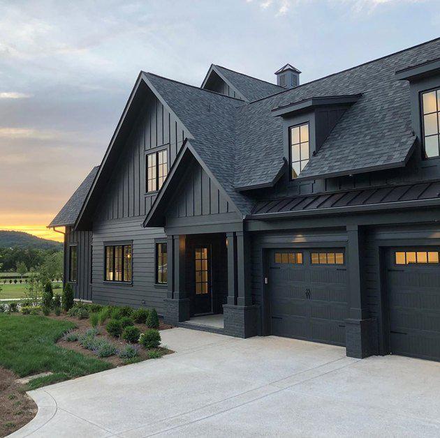 Front of house painted all black