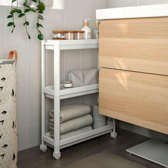 A rolling cart storage option