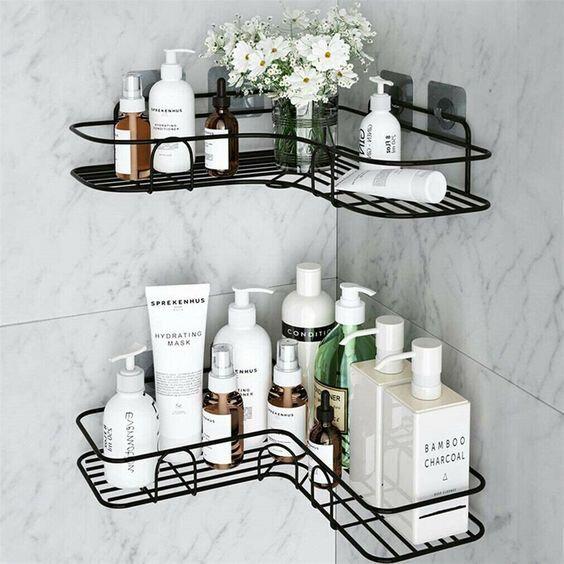 Suction cup shelves in a shower