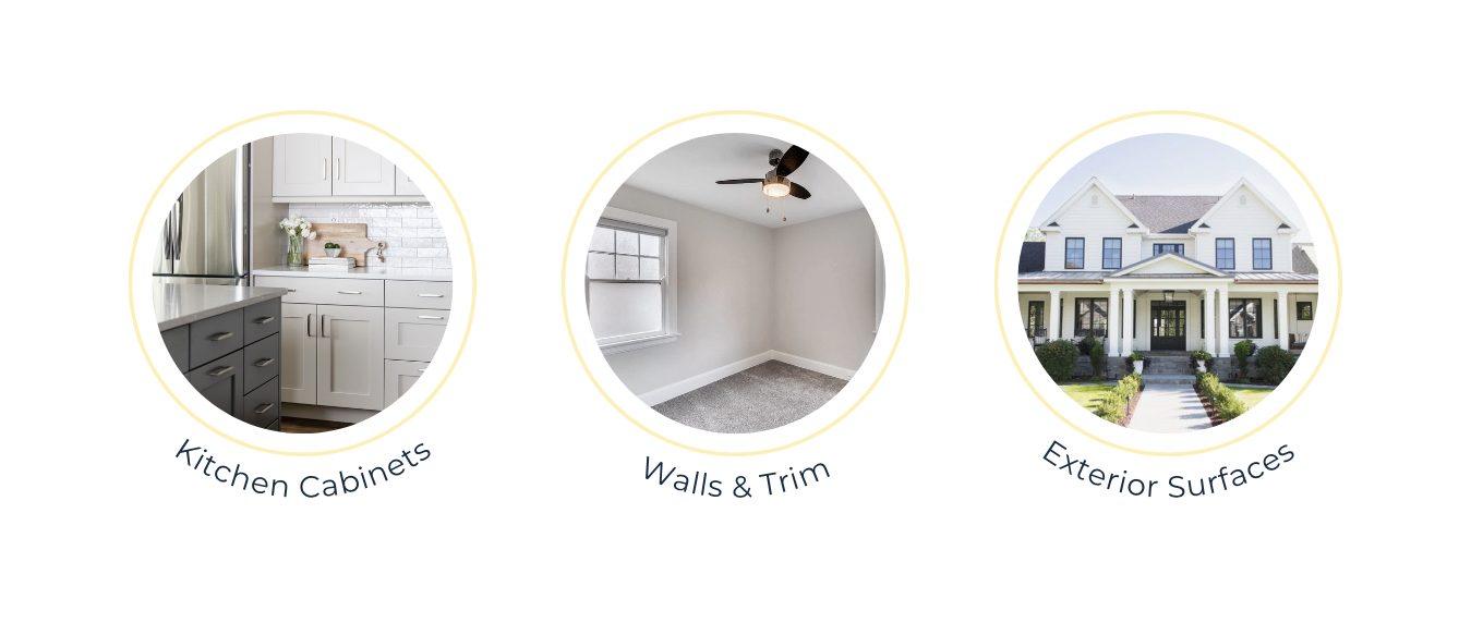 Examples of places in a home that can be painted