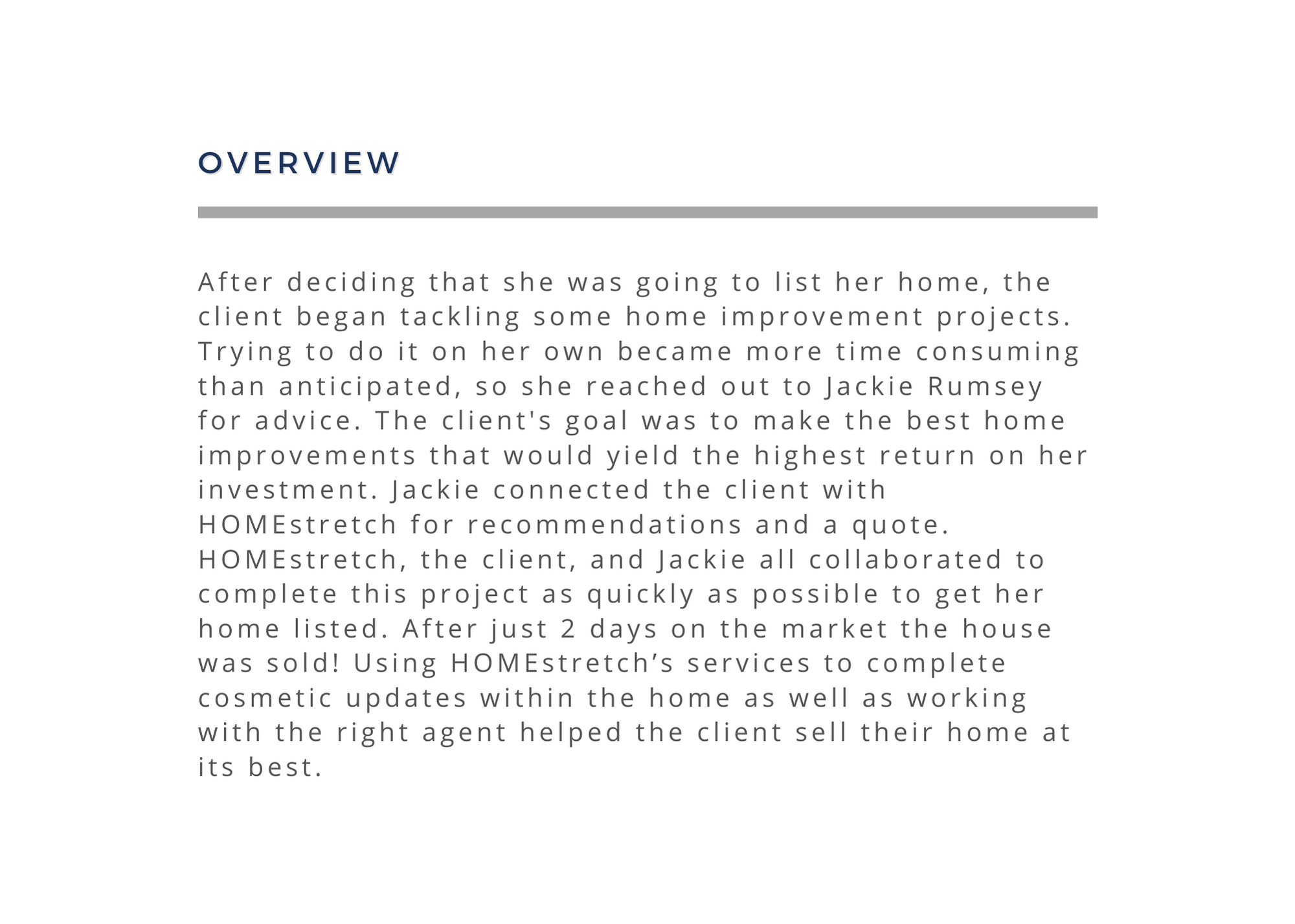 Overview of project