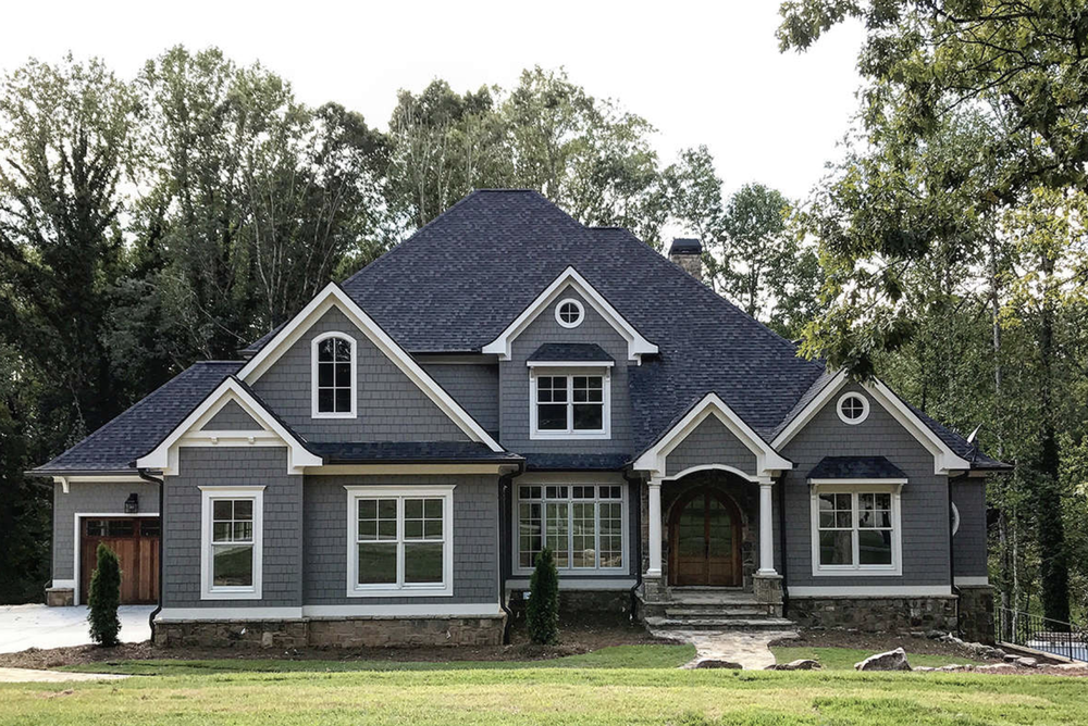  front of house with dusty charcoal paint colors