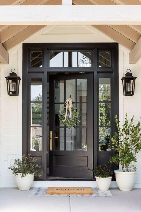 Front door painted black