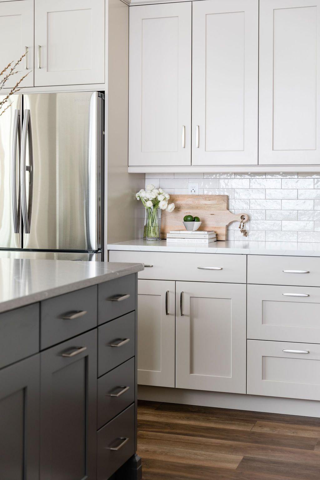 Kitchen with painted cabinets