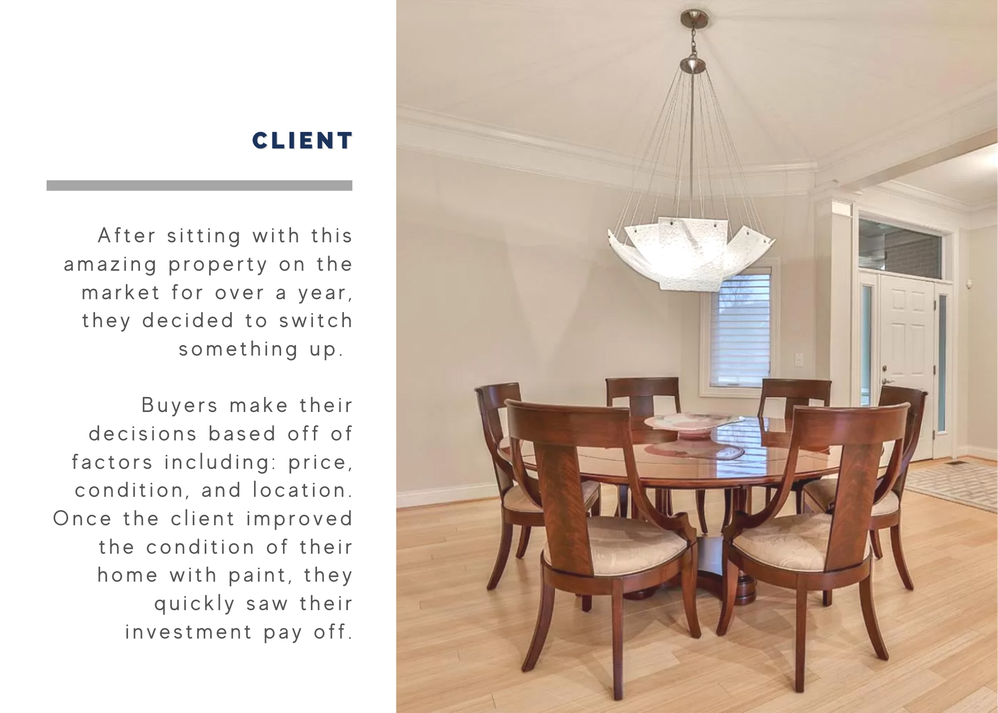 Table in a dining room