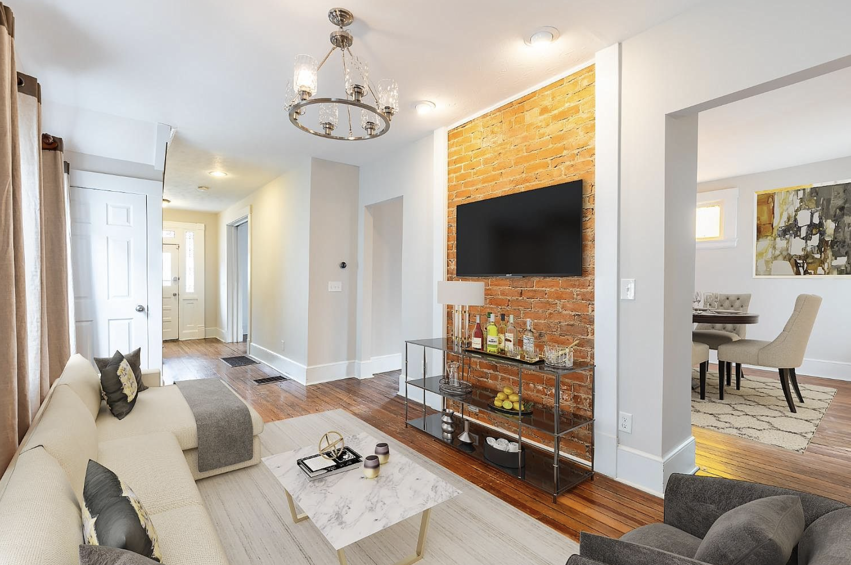 Living room after being remodeled