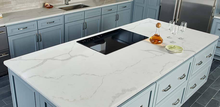 Marble countertop island