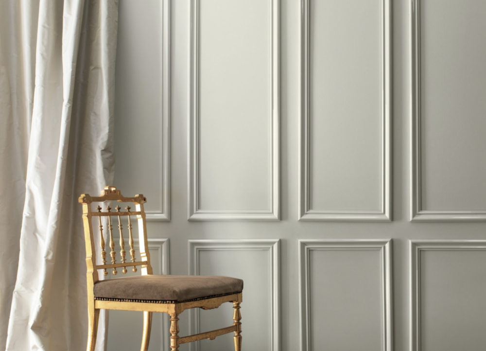Room painted with october mist paint color