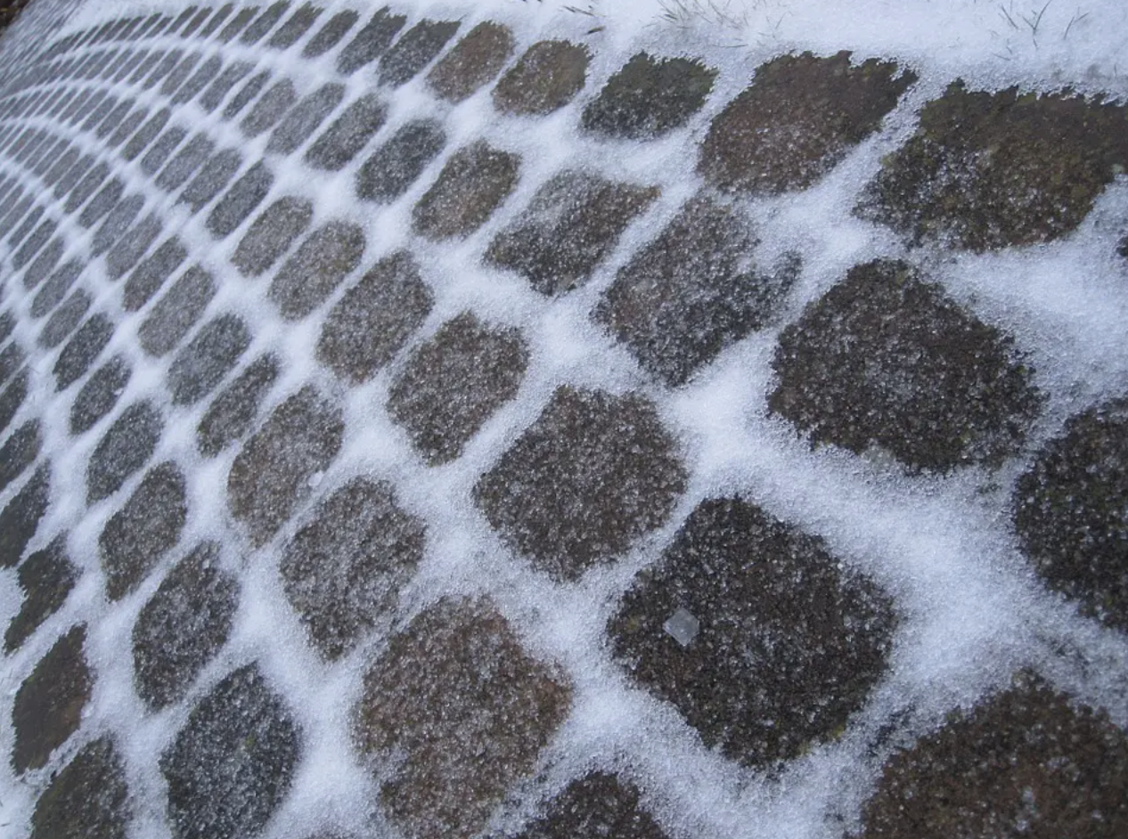 Ice on a pathway