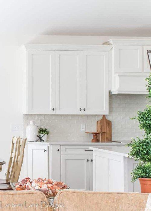 Kitchen painted with alabaster  sw paint color