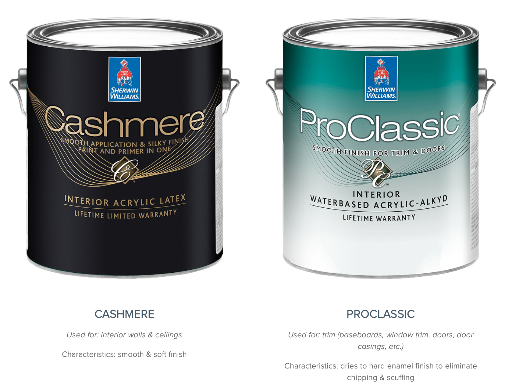 Buckets of cashmere and proclassic paint